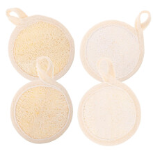 Exfoliating Face Scrubber Pads 4pcs with Gentle Loofah Sponge for Deep Facial Cleansing Women