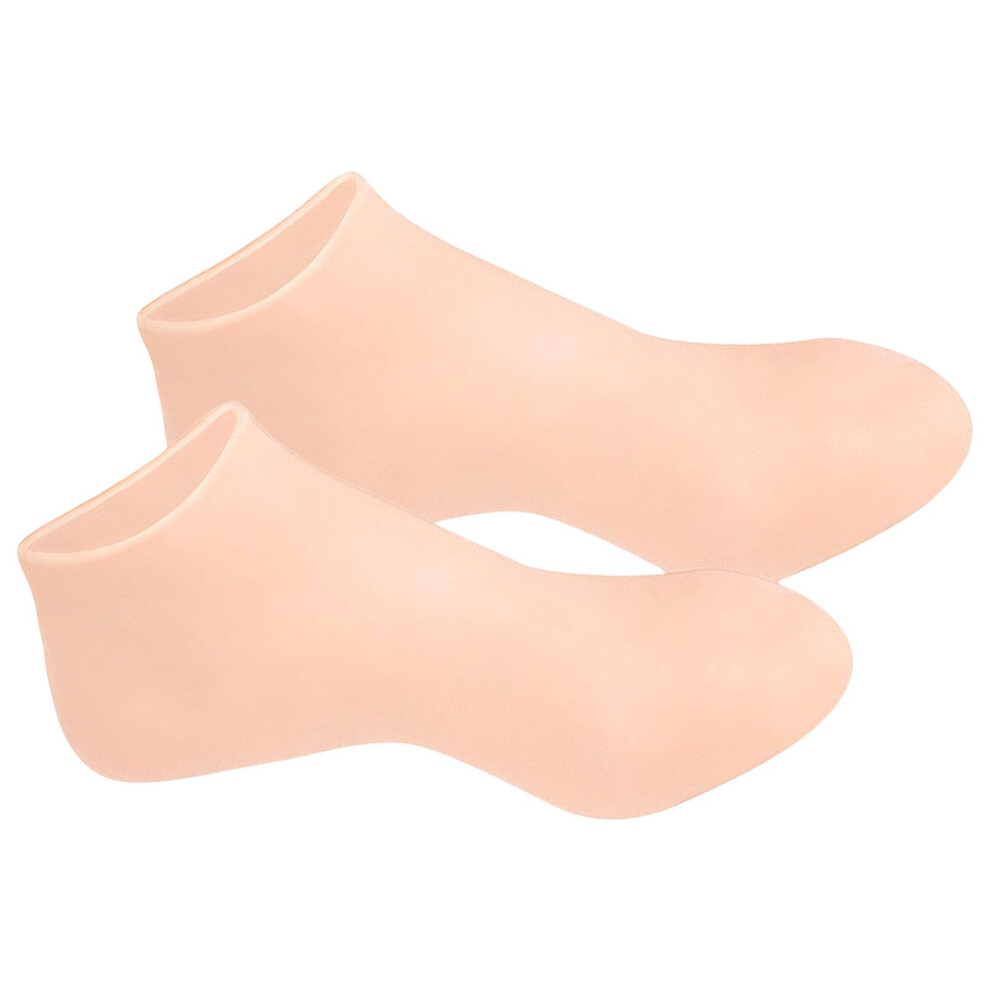 Silicone Moisturizing Socks for Dry Cracked Heels, Reusable Gel Pedicure Foot Care for Women