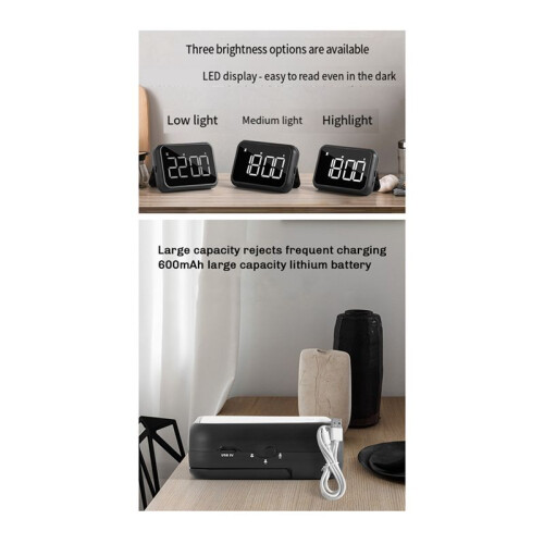 Timer for Kids, Kitchen Timers, Digital Timer for Cooking, Magnetic Countdown Timer for Exercise, Study, Oven Black 1