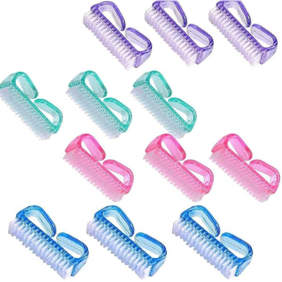 4pcs Ergonomic Handle Nail Cleaning Brush Set with Gentle Bristles for Hands Feet and Pedicure