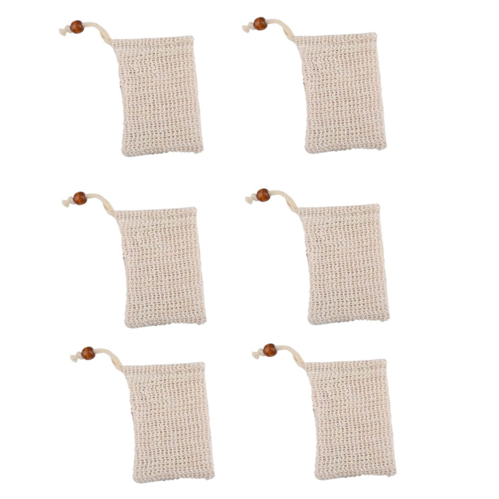 Soap Saver Bag 6pcs Foaming Mesh Pouch for Shower Exfoliating with Drawstring for Handmade Soap