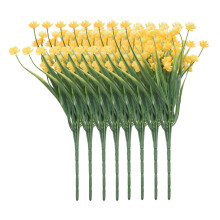 8Pcs Artificial Flowers Outdoor Uv Resistant Plants, 8 Branches Faux Plastic Greenery Shrubs Plants Indoor Outside Hanging Planter Kitchen Home