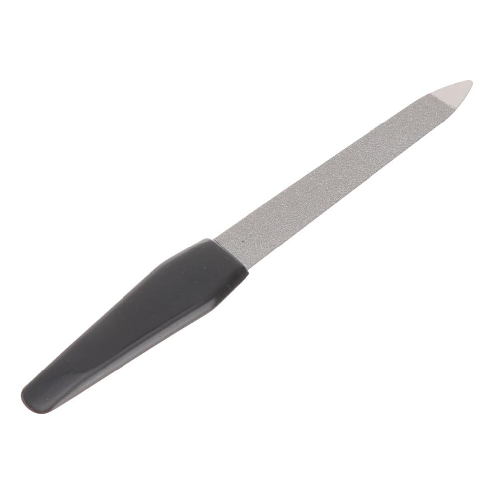 Stainless Steel Nail File and Buffer Set with Ergonomic Long Handle for Home and Salon Use