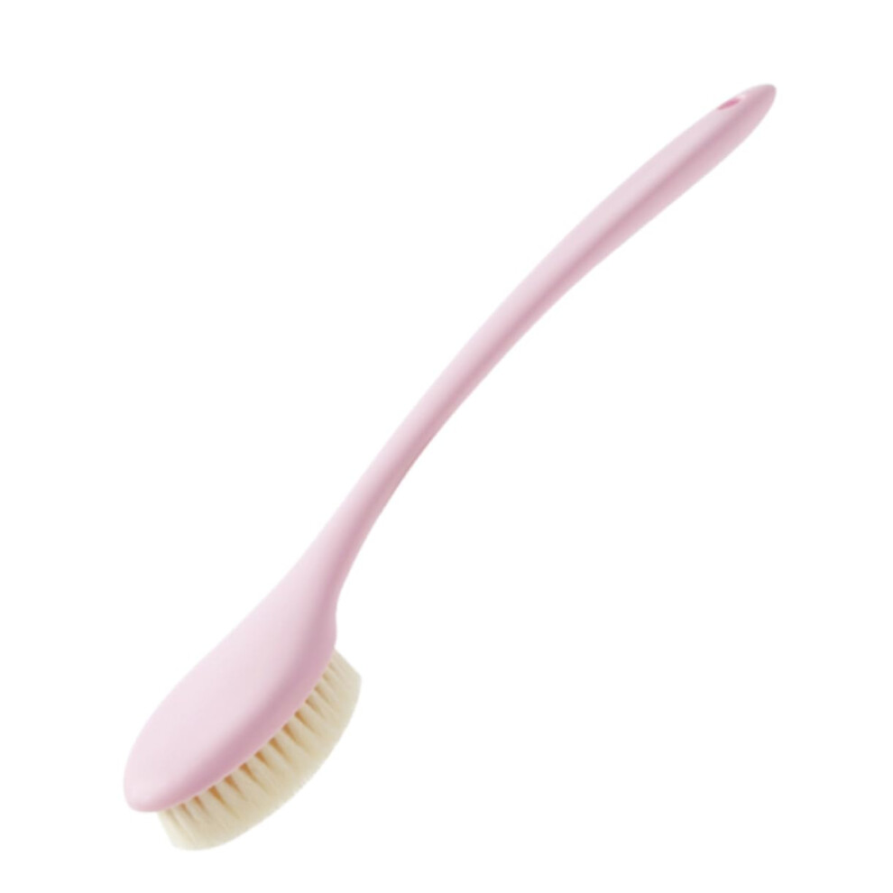 Body Brush with Long Ergonomic Handle, Natural Bristle Shower Brush for Gentle Skin Exfoliation