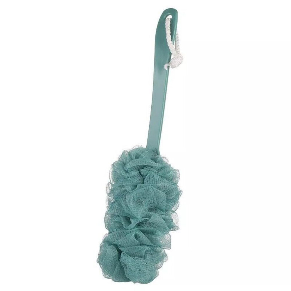 Blue Back Scrubber With Long Handle For Shower Gentle Exfoliation Quick Drying Nylon Loofah