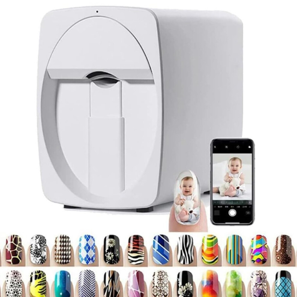 Nail Art Printer with Smart App Control, 2400dpi Resolution, Auto Nail Shape Recognition, Home and Salon Use