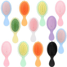 12 Pack Mini Hair Brush Bulk Soft Bristles Detangler for Wet Hair Travel Small Paddle Brush 8 Colors