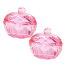 Nail Dappen Dish Set of 2 Glass Acrylic Liquid Holder with EvaporationResistant Lid for Nail Art