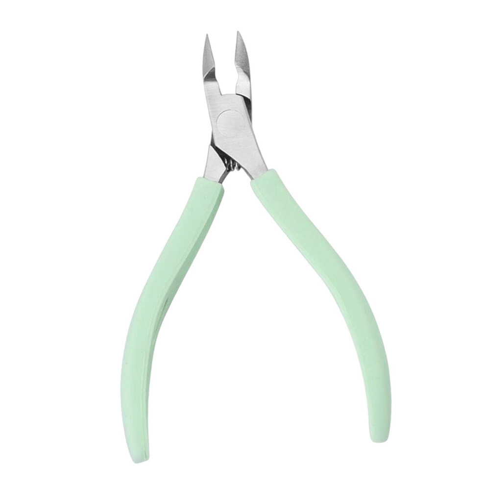Green Stainless Steel Cuticle Nipper With Antislip Silicone Grip For Manicure And Pedicure,
