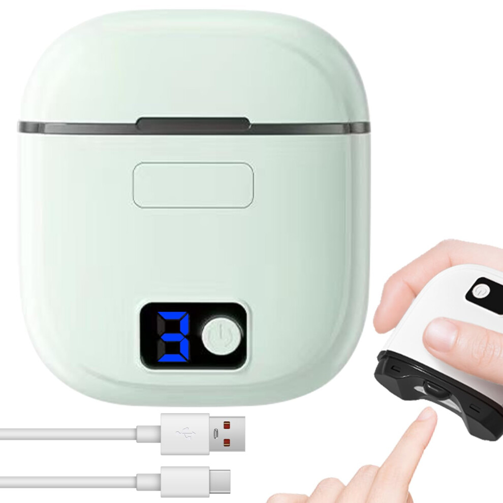 Electric Nail Clipper Rechargeable Nail Trimmer With Builtin Nail File Usb Charging 3Speed Green
