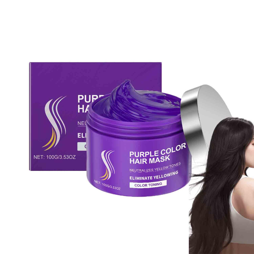 Purple/Yellow Hair Mask Keratin Treatment For Blonde Hair, Neutralizes Tones And Enhances Shine