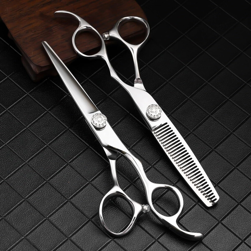 6 Inch Professional Hair Thinning Scissors VG10 Stainless Steel Barber Shears with Ergonomic Grip