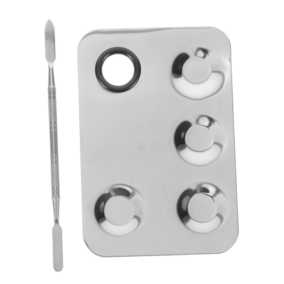Makeup Mixing Palette Set with Stainless Steel Spatula for Foundation Eyeshadow and Cosmetics