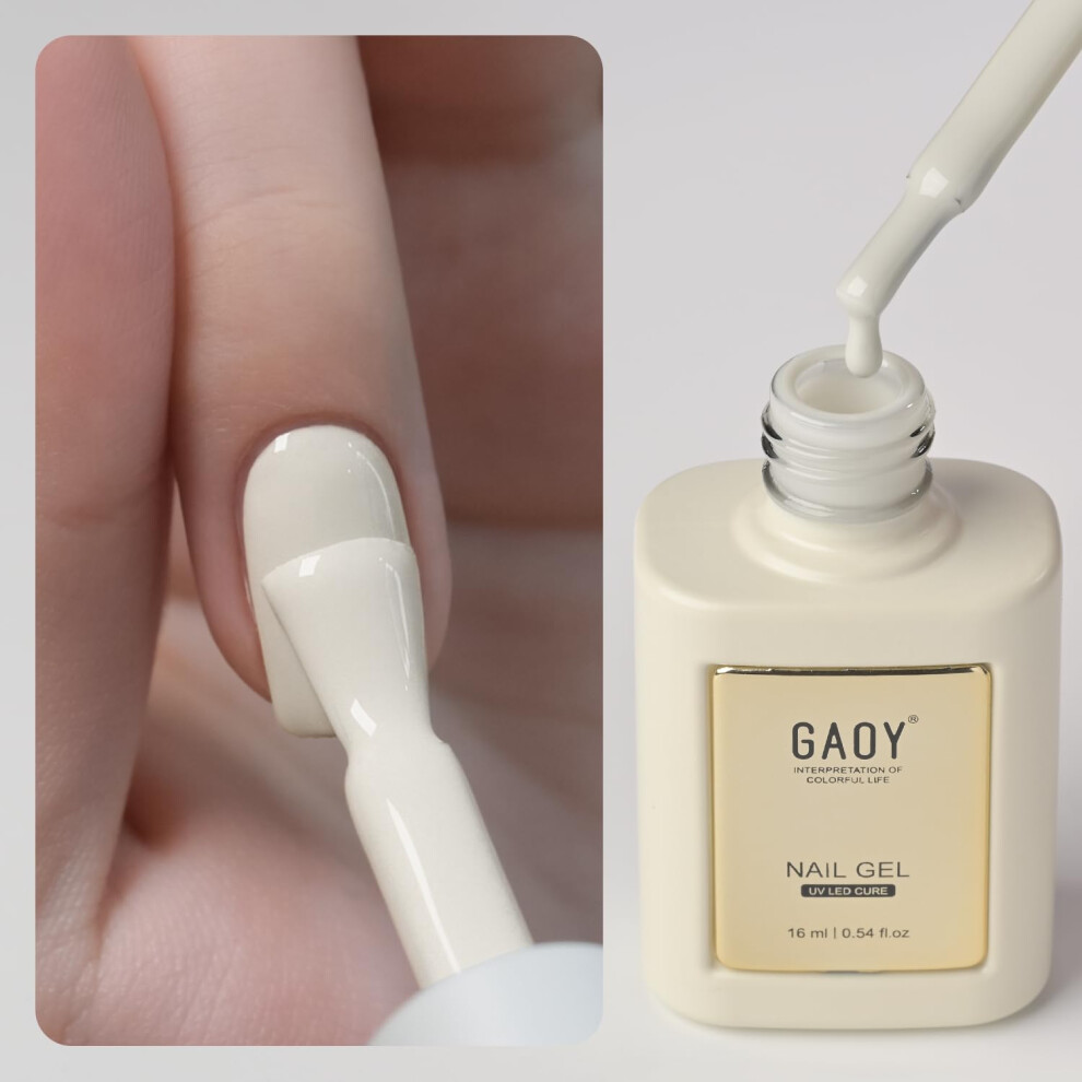 White Gel Nail Polish Antique 16Ml Selfleveling Uv Cure Longlasting For Nail Art Manicure