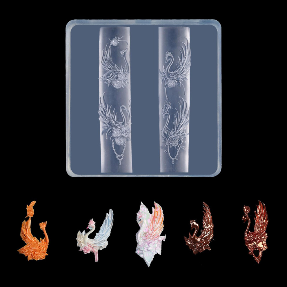Nail Art Silicone Mold with Precise Embossed Patterns, Reusable Nail Design Template for Salon