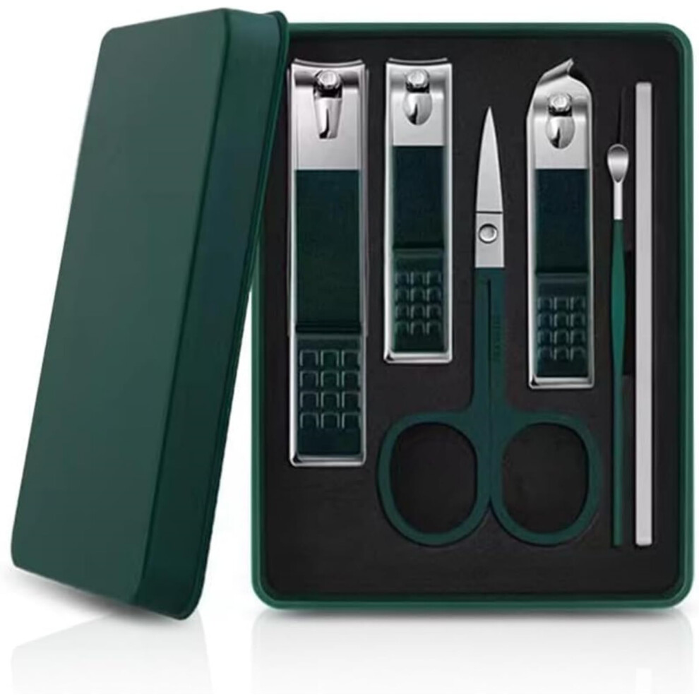 Professional Nail Clipper Set with AntiSplash Stainless Steel Blades for Thick Toenails and Travel