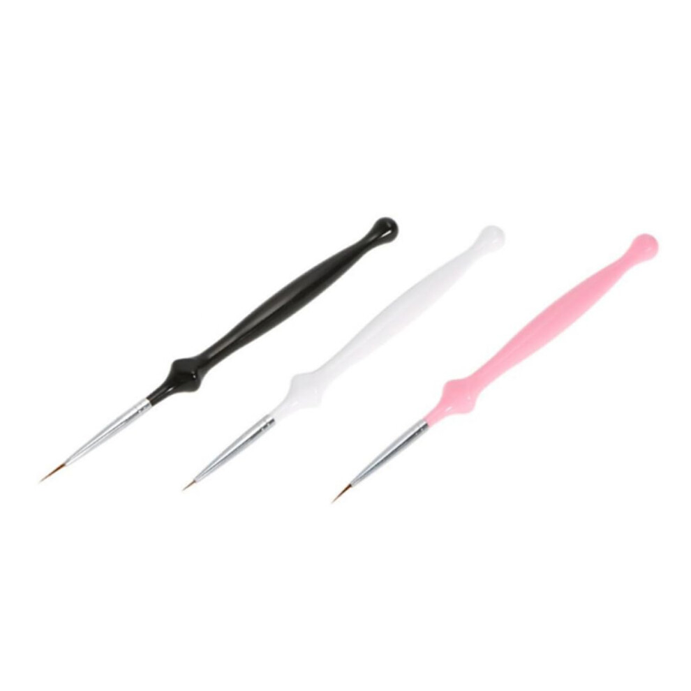 3pcs Professional Nail Art Brush Set for Precision Detailing and DIY Manicure Design