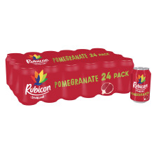 Rubicon 24 Pack Sparkling Pomegranate Flavoured Fizzy Drink with Real Fruit Juice, Handpicked Fruits for a Temptingly Intense Taste "Made of Differen
