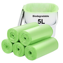 Biodegradable Trash bags 120PCS, Aievrgad 5L/1.2Gallon small Garbage bags/For Countertop Bin. Bin Liner/Trash/rubbish Bags, 100% Recycled,Tough, degr