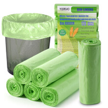 Bin Bags Liner, 120 PCS Biodegradable Food Waste Bags 10 L, Compostable Compost Caddy Liners Small, Recycled Degradable Rubbish Garbage Trash Bags fo