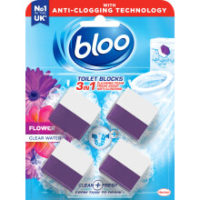 New - Bloo 3in1 Toilet Blocks, Pack of 4, Toilet Limescale Remover Cistern Block, Toilet Cleaner Block with Cleaning and Foaming Action, Toilet Fresh