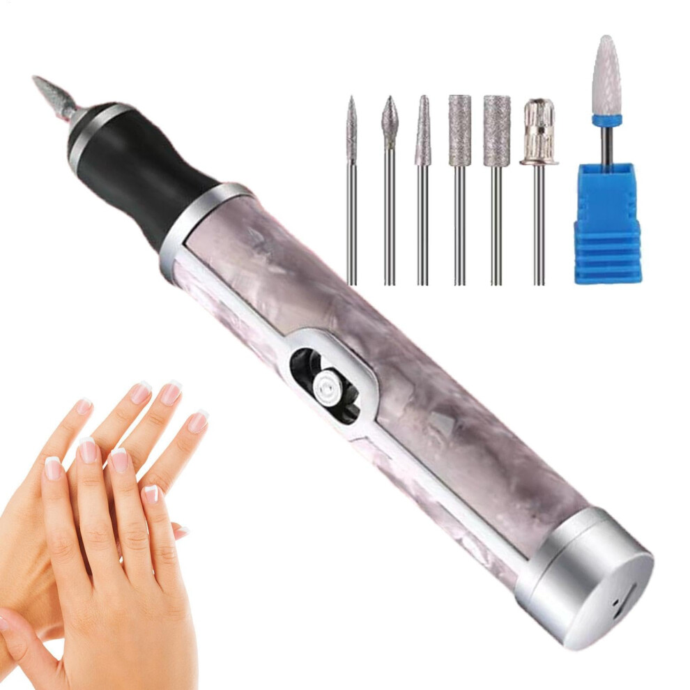Pink Rechargeable Electric Nail File With 20000 Rpm For Thick Toenails, Low Noise Adjustable Speed