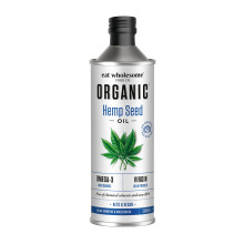 Eat Wholesome Organic Hemp Seed Oil, 500ml - Cold Pressed, Unrefined, High Source of Omega 3, 100 Percent Pure and Natural, For Soups, Salads, Skinca