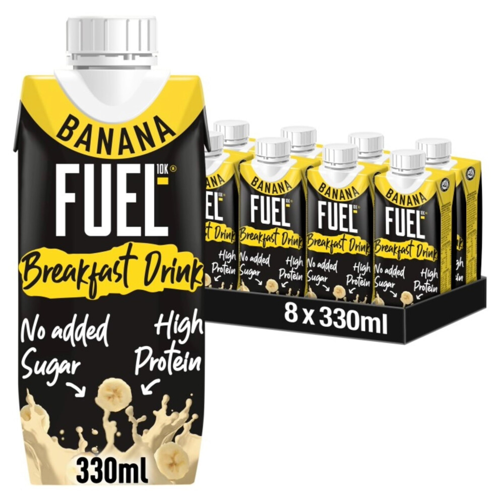 Fuel10k 330Ml Banana Breakfast Milk Drink - Pack Of 8 - High Protein Milkshake