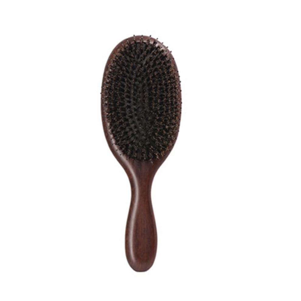 Wooden Hair Brush Boar Bristle AntiStatic Scalp Massage for All Hair Types 22.1x6.6cm