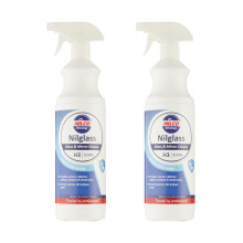 Nilco Set of 2 Nilglass Professional H3 Glass Mirror Cleaner 1 Litre - Trigger Spray Bottle For Cars Homes Window Cleaning No Smears Quick Easy to Us