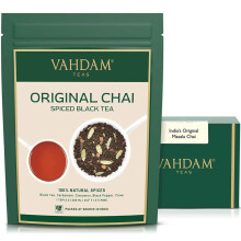 VAHDAM Masala Chai Loose Leaf 100g (50+ Cups) - Spiced Black Tea Blend with Cinnamon, Cardamom, Cloves & Black Pepper