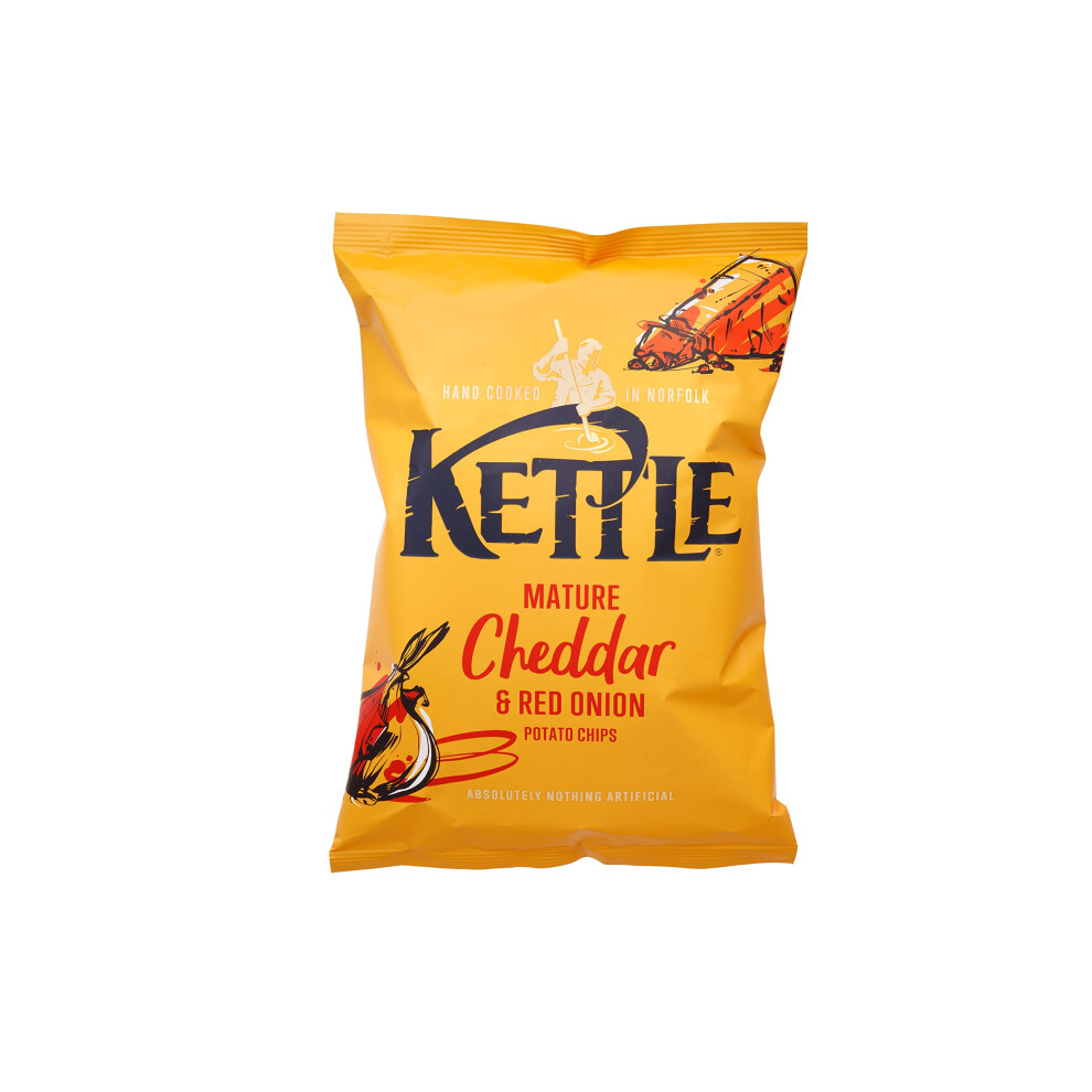 Kettle Mature Cheddar & Onion Chips, 130G Red