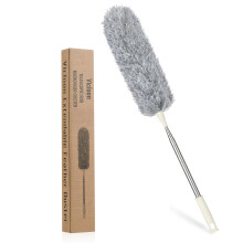 Vicloon Extendable Microfiber Duster, Feather Duster with Extra Long 100 inches Telescopic Pole and Bendable Head,Washable,Hand Duster for Cleaning H