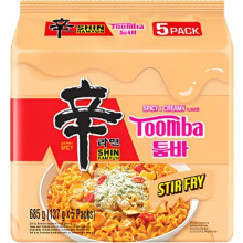 NS Korean Ramyun Toomba Spicy & Creamy Stir Fry Noodles, Pack of 5, Product of Korea