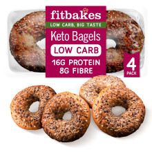 Fit Bakes Keto Bagels, 16g Protein, Low Carb Bread, 8g Fibre (4 Protein Bagels) Multi Seeded Bread Keto Snacks Diabetic Food Protein Snacks Low Calor