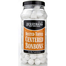Original Dusted Toffee Centered BonBons Retro Sweets Gift Jar By Berrymans Sweet Shop (Bon Bons) - Classic Sweets, Traditional Taste.