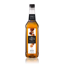 1883 Maison Routin Premium Roasted Hazelnut Syrup for Coffee, Tea, Hot Chocolate & Baking - Vegan-Friendly, Allergen-Free, Preservative Free - 1L PET