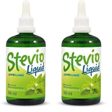Stevio Stevia Liquid Drops 100ml, Pure Stevia, 100% Natural, Zero Calorie Sweetener, Diabetic and Keto Friendly, Glass Bottle. (Pack of 2)