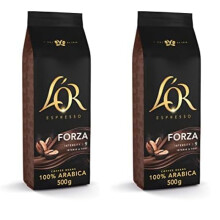 L'OR Espresso Forza Coffee Beans 500g Intensity 9 (Pack of 2)