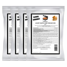 Global Gourmet Luxury Belgian Style Waffle & Pancake Mix 4 x 1KG Complete Ready Mix – for Belgian & Liege Waffles Quick & Delicious Value Size