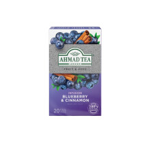 Ahmad Tea Fruit & Herbal Infusions | Blueberry & Cinnamon | 20 Teabag Sachets | 1 Pack