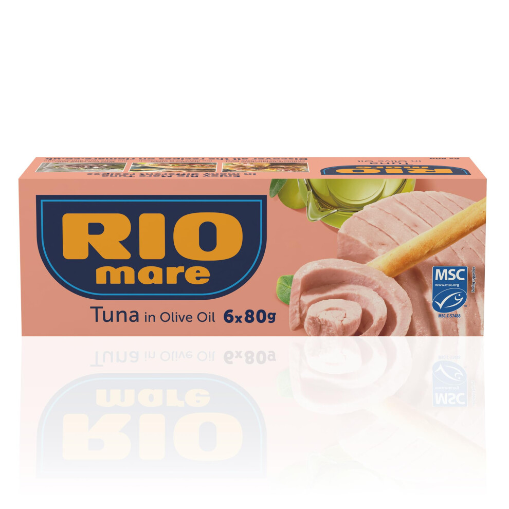 Rio Mare Tuna In Olive Oil, 6 X 80G, Prime Quality Tinned Fish, Italy's Favourite Tuna, Sustainably Sourced