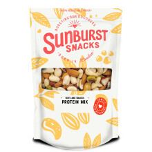 Sunburst Snacks High Protein Nut Mix, 100% Raw & Nutritious Blend of Almonds, Pistachios, Hazelnuts, Brazils, Cashews & Peanuts, Freshly Packed Daily