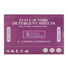 Green Limitless Eco Laundry Detergent 120 Sheets (Loads) with A Lavender Scent. All the benefits of a liquid detergent, washing powder, or washing po