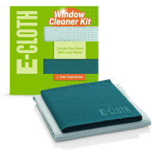 E-Cloth Window Cleaner Kit - Window and Glass Cleaning Cloth, Streak-free Windows with just Water, Microfiber Towel Cleaning Kit for Windows, Car Win