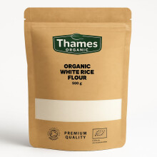 Organic White Rice Flour-Certified Organic, Non-GMO, Vegan, No Additives, No Preservatives, Resealable Bag by Thames Organic 500g