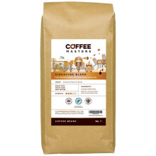Coffee Masters Signature Blend Coffee Beans 1kg - 100% Arabica - Medium Roast Whole Bean Ideal for Espresso Machines - Rainforest Alliance Accredited