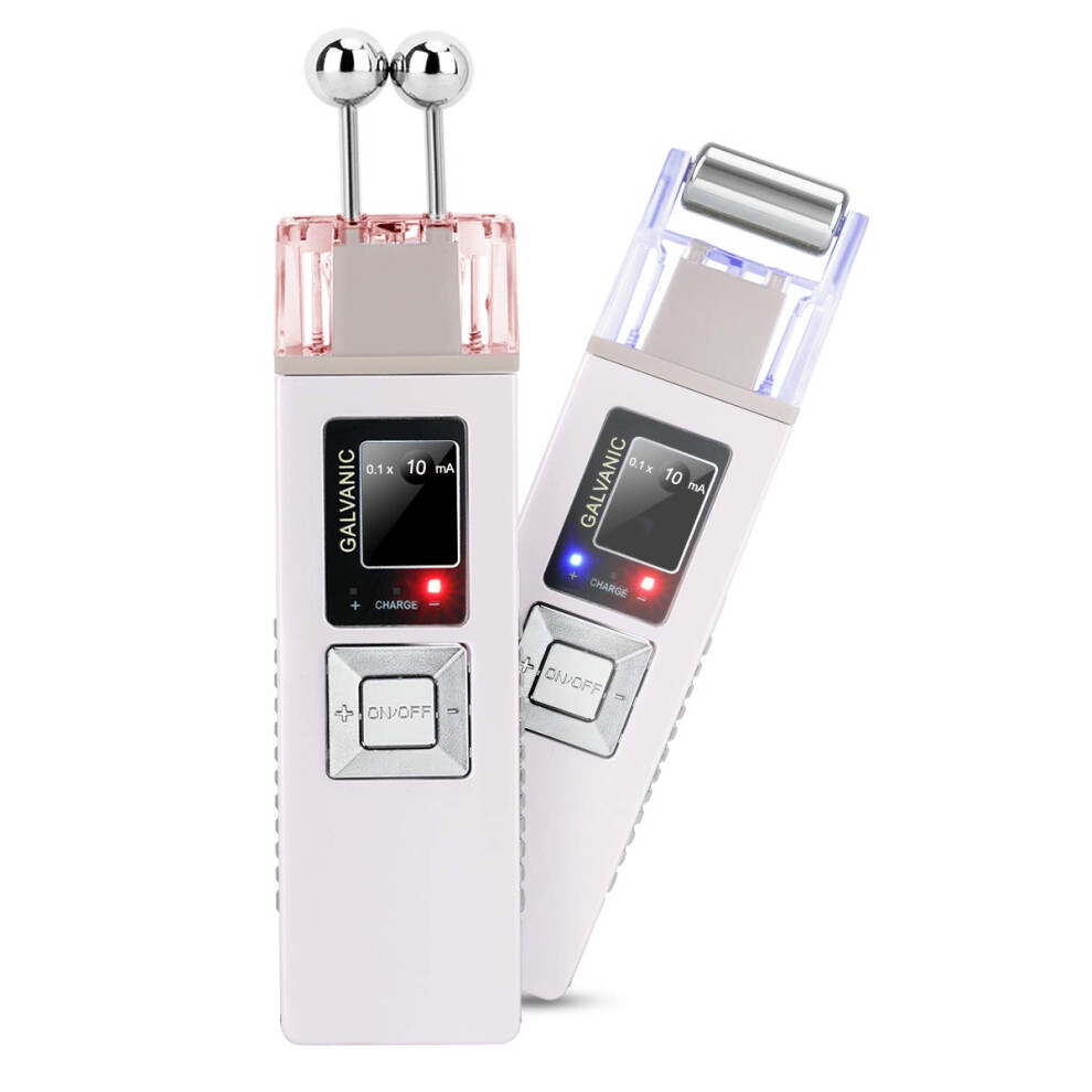 Facial Massager with Dual Ion Technology, Rechargeable Skin Tightening Device for Home AntiAging Care