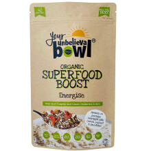 Your UnbelievaBowl - Organic Superfood Boost (Energise) 600g, 40 Servings, 45p Per Serving, Gluten Free, Chia Seed, Hemp Seed, Pumpkin Seed, Cacao, M