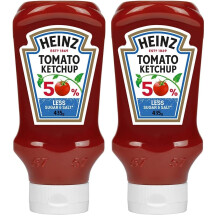 Heinz Tomato Ketchup 50% less sugar and salt, 400ml (Pack of 2)